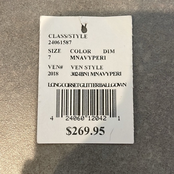 strapless glitter mesh ball gown with corset - Picture 6 of 6